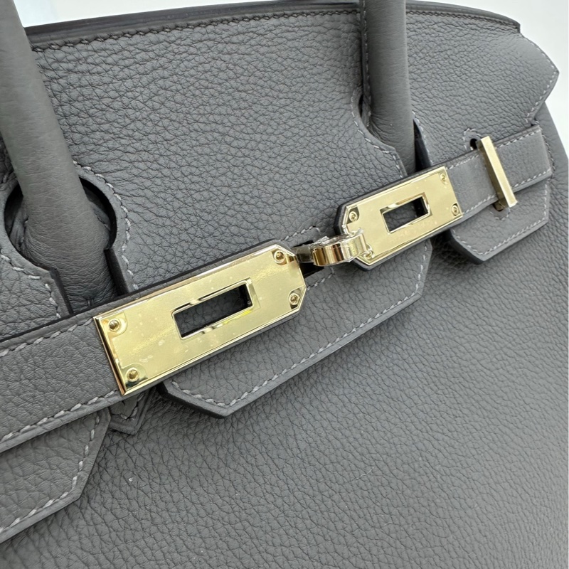 Hermes 愛馬仕birkin30 積雨雲灰金扣 0L淡金扣 togo皮 W刻 有購證-6
