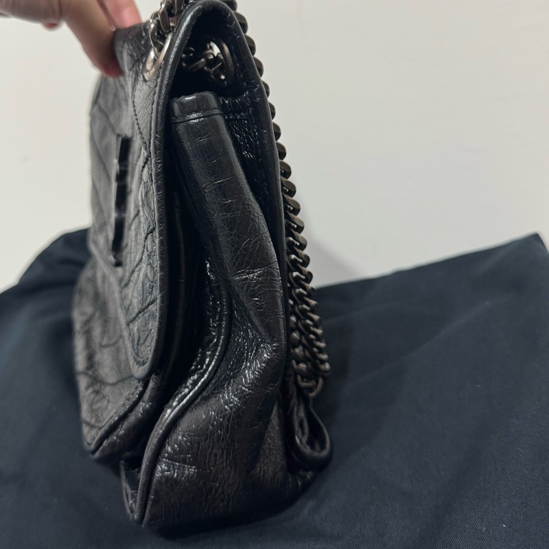 YSL niki黑銀鏈斜背包-1