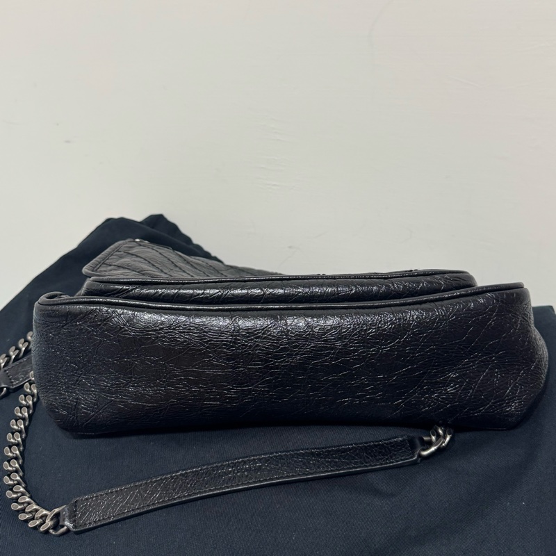 YSL niki黑銀鏈斜背包-4