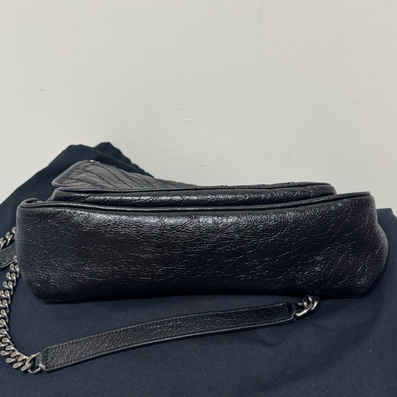 YSL niki黑銀鏈斜背包-7