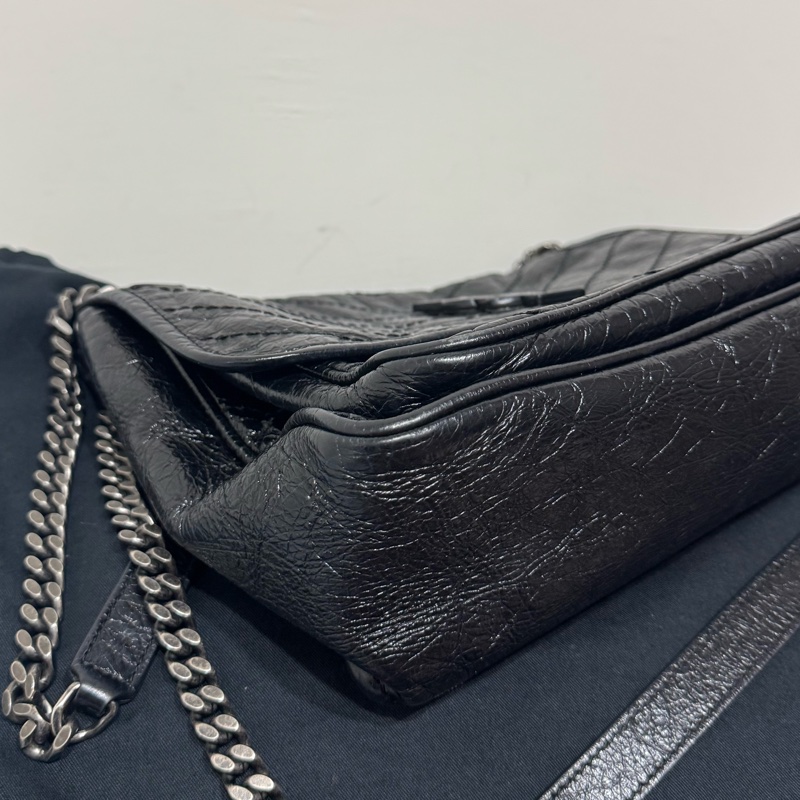 YSL niki黑銀鏈斜背包-8