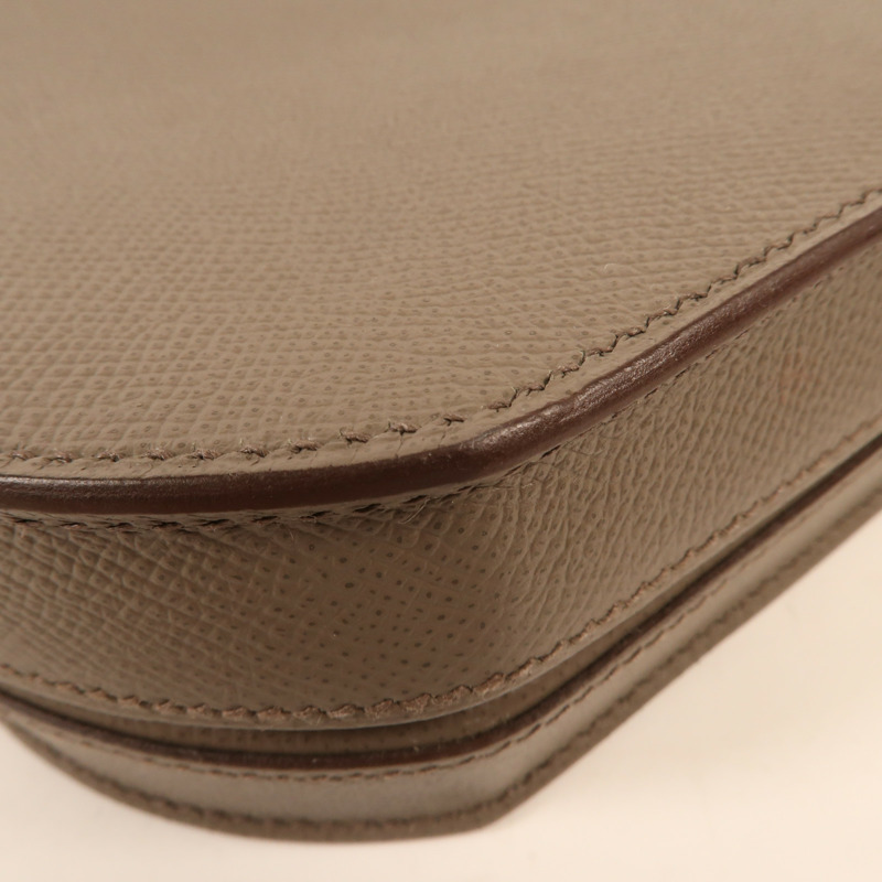 HERMES Epsom皮革Mini Mosaique銀扣肩背袋Etain-8