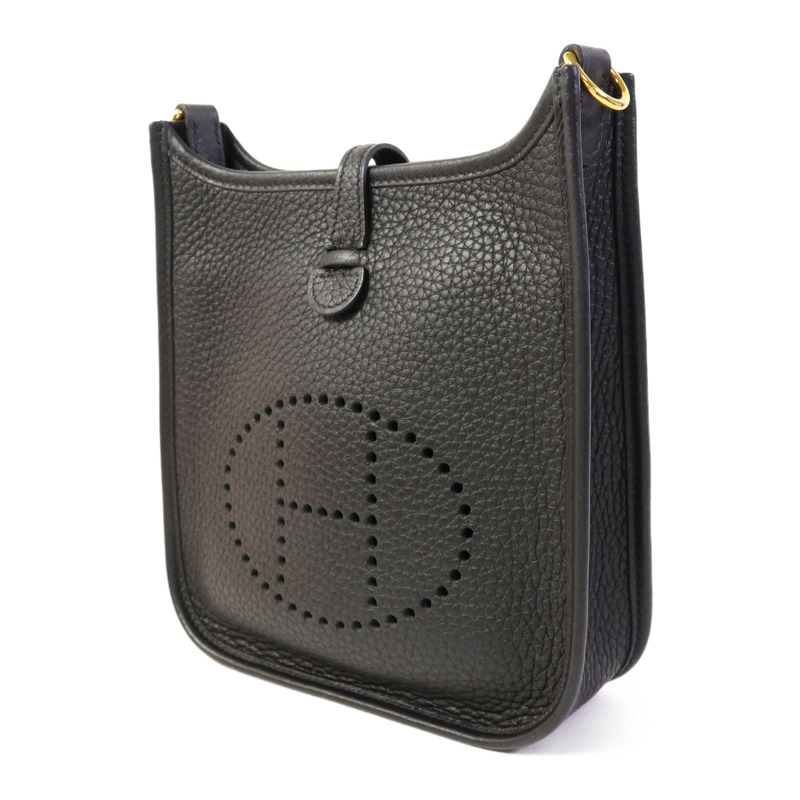 HERMES Clemence皮革Evelyne TPM金扣肩背袋Noir-2
