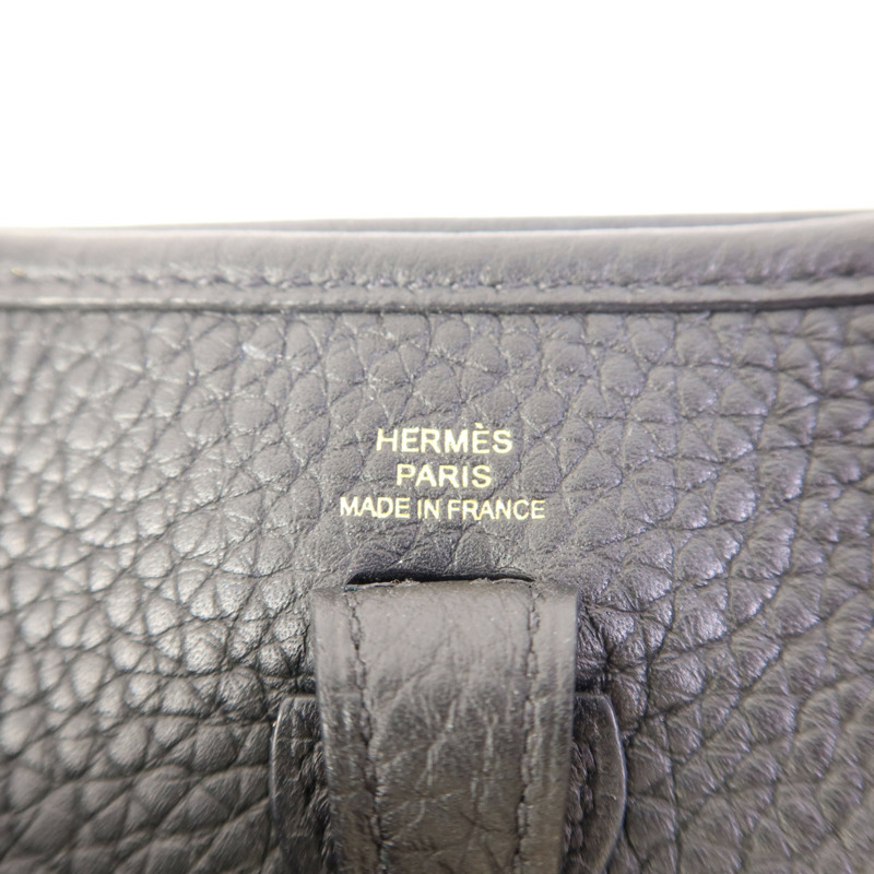 HERMES Clemence皮革Evelyne TPM金扣肩背袋Noir-6