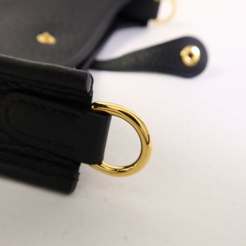 HERMES Clemence皮革Evelyne TPM金扣肩背袋Noir-8