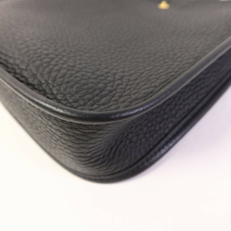 HERMES Clemence皮革Evelyne TPM金扣肩背袋Noir-12
