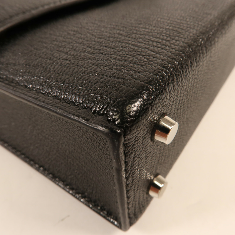 HERMES Chevre皮革Mini Verrou銀扣肩背袋-4