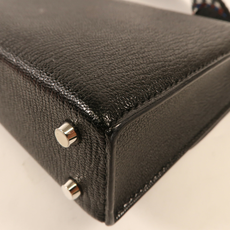 HERMES Chevre皮革Mini Verrou銀扣肩背袋-7