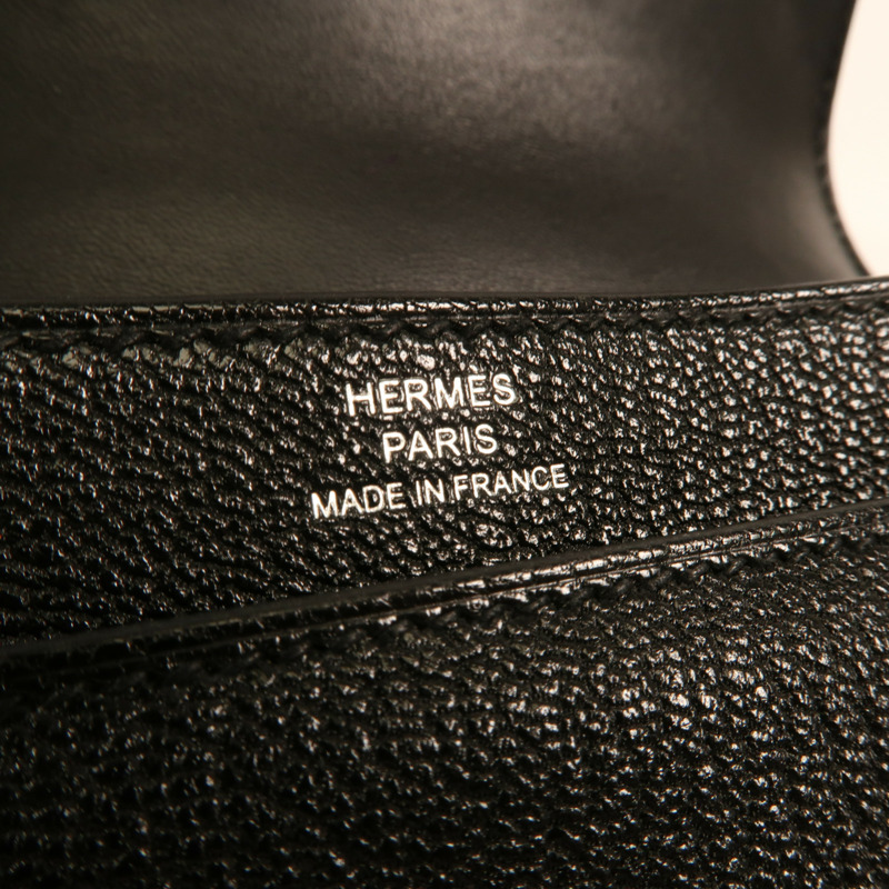 HERMES Chevre皮革Mini Verrou銀扣肩背袋-10