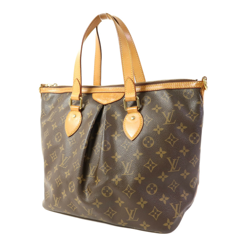 LOUIS VUITTON Monogram Palermo PM金扣手挽肩背兩用袋棕色-2