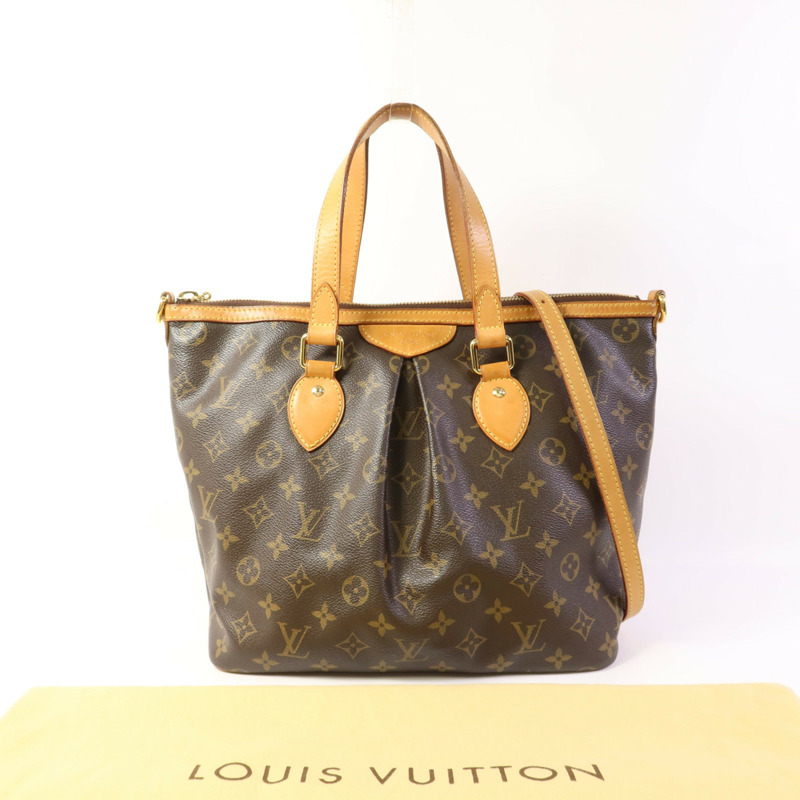 LOUIS VUITTON Monogram Palermo PM金扣手挽肩背兩用袋棕色-18