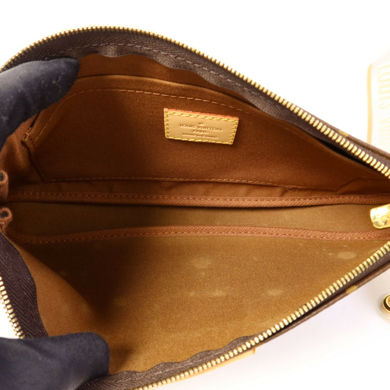 LOUIS VUITTON Monogram Multi Pochette Accessoires金扣手挽肩背兩用袋棕色-6