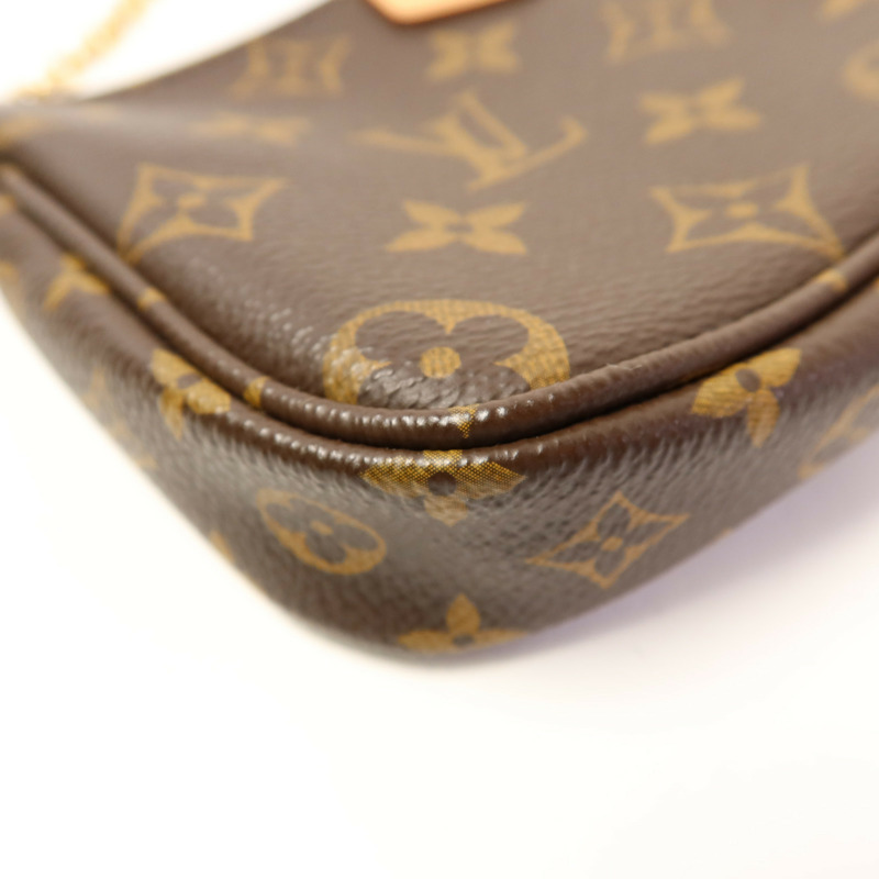 LOUIS VUITTON Monogram Multi Pochette Accessoires金扣手挽肩背兩用袋棕色-18