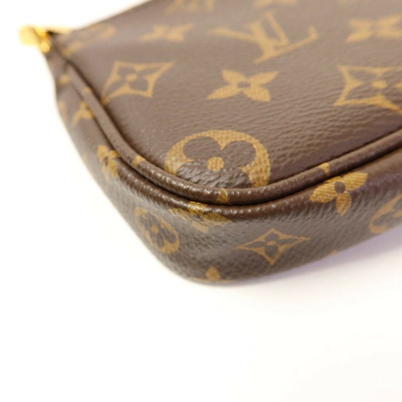 LOUIS VUITTON Monogram Multi Pochette Accessoires金扣手挽肩背兩用袋棕色-20