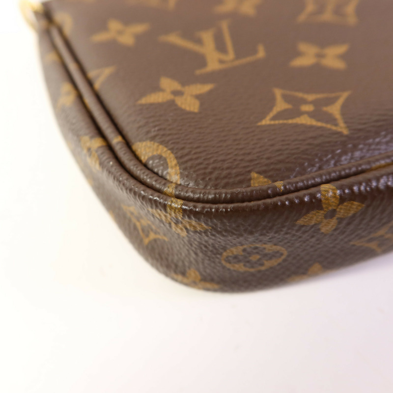 LOUIS VUITTON Monogram Multi Pochette Accessoires金扣手挽肩背兩用袋棕色-24