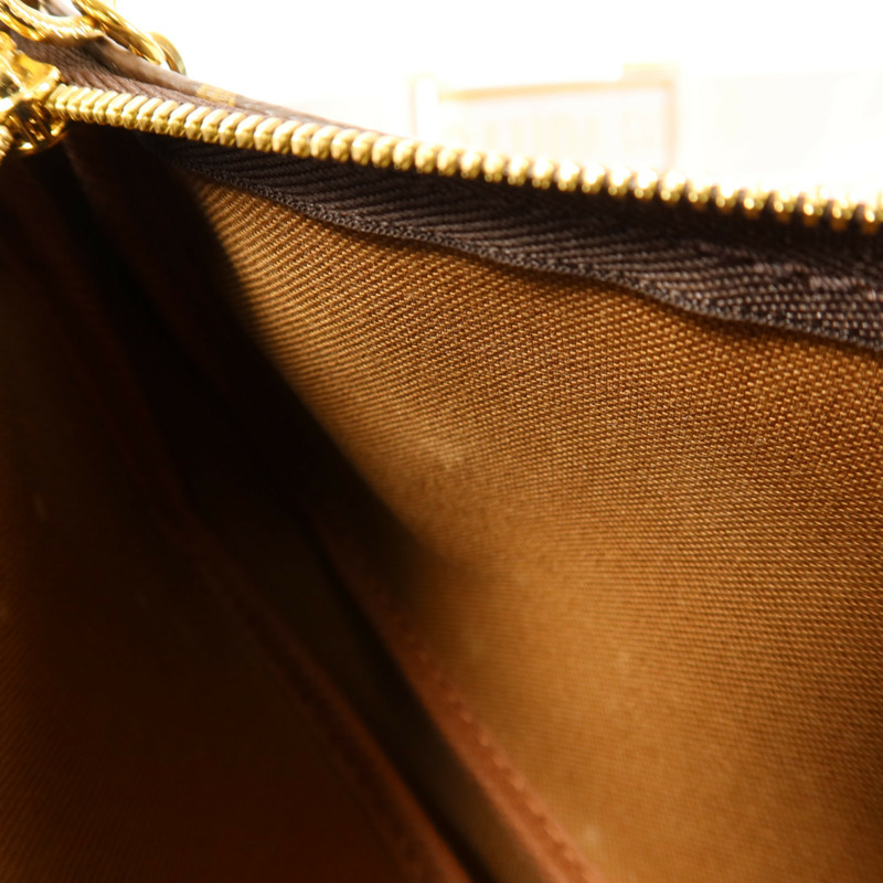 LOUIS VUITTON Monogram Multi Pochette Accessoires金扣手挽肩背兩用袋棕色-27
