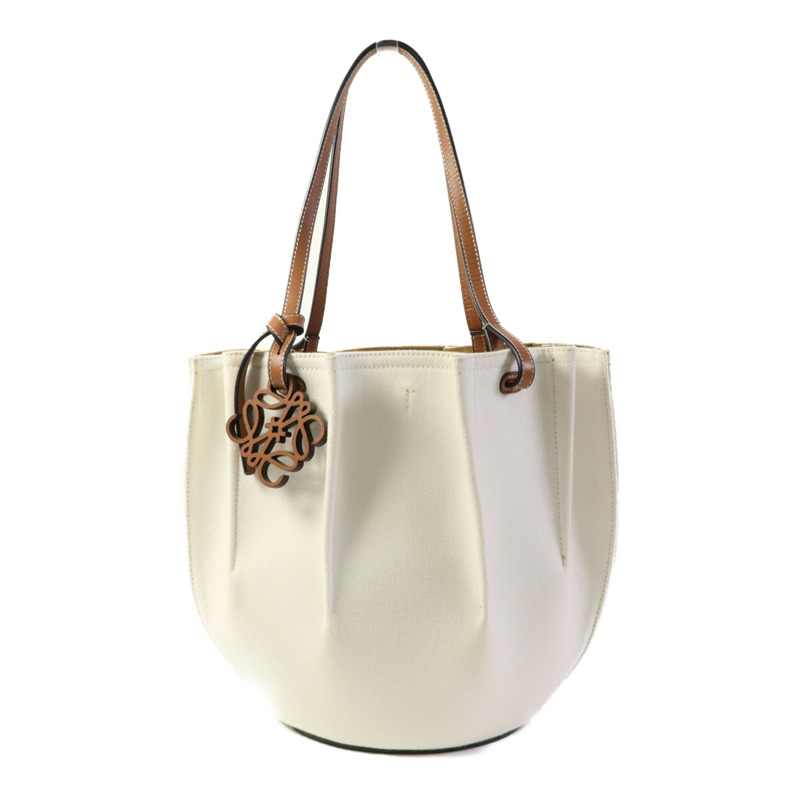 LOEWE 帆布/牛皮皮革Tote Bag手挽袋-0