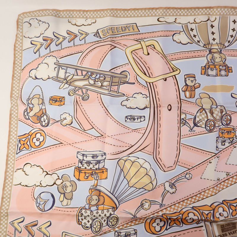 LOUIS VUITTON 絲質Speedy Vivienne Square 90 Scarf絲巾-1