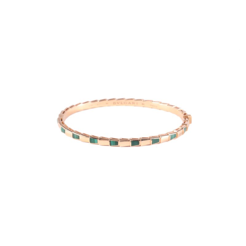 18K金 孔雀石 玫瑰金 Serpenti viper 靈蛇手鐲 ML 18K-4