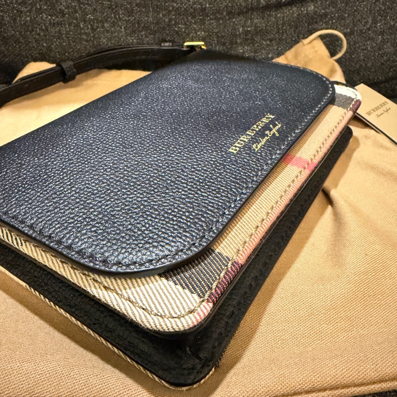BURBERRY 正品 80379211 拼色格紋 WOC 斜背包 小方包-2