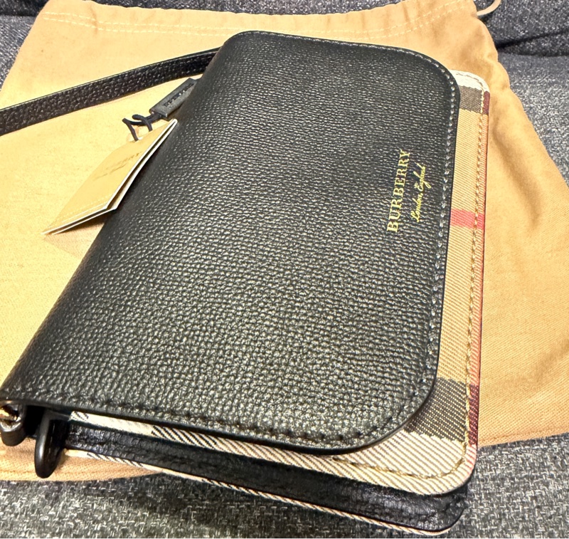 BURBERRY 正品 80379211 拼色格紋 WOC 斜背包 小方包-3