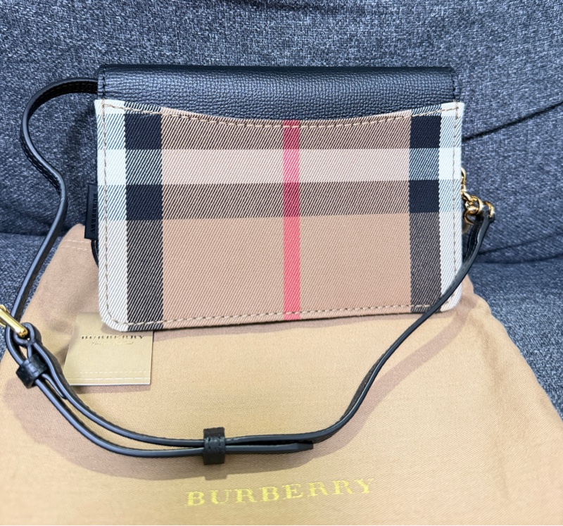 BURBERRY 正品 80379211 拼色格紋 WOC 斜背包 小方包-7