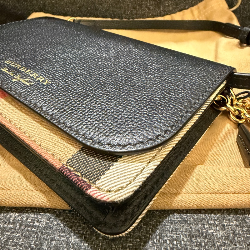 BURBERRY 正品 80379211 拼色格紋 WOC 斜背包 小方包-10
