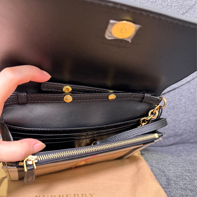 BURBERRY 正品 80379211 拼色格紋 WOC 斜背包 小方包-14