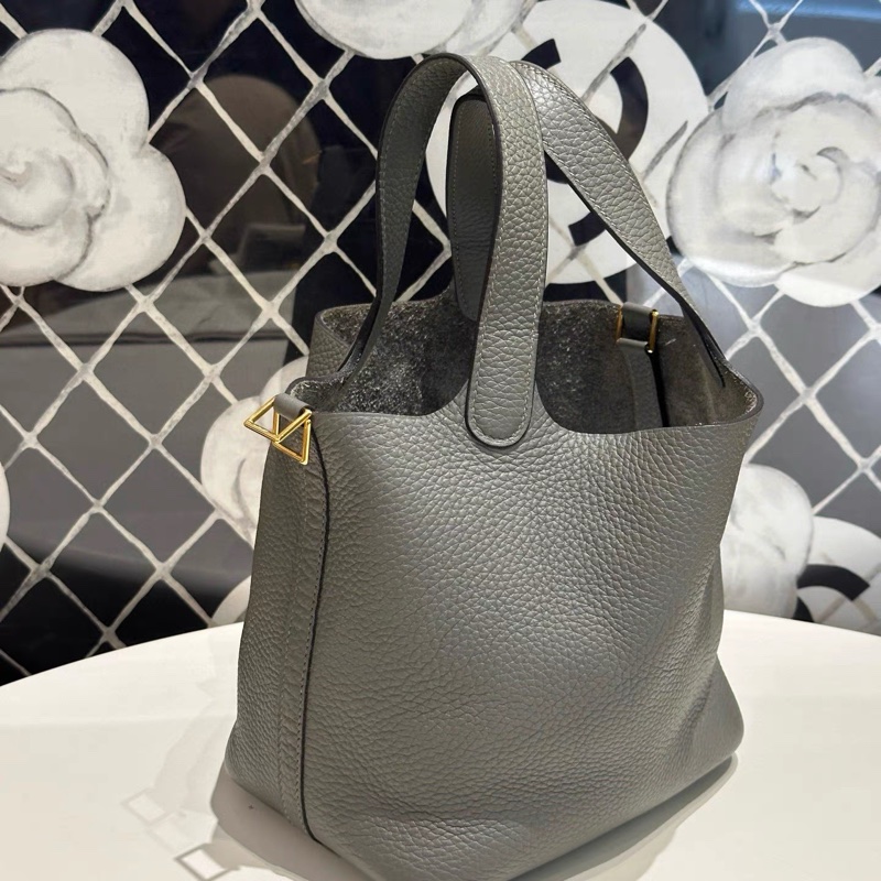 99新Hermes Picotin 菜籃子18 積雨雲灰 U刻-1