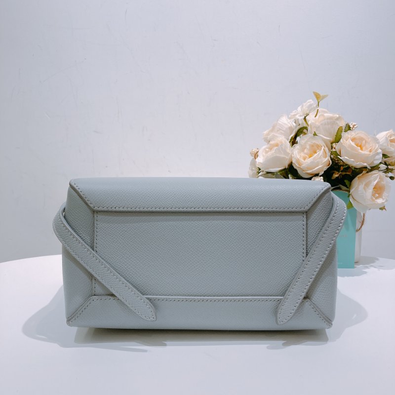 TW4482 Celine賽琳 鯰魚包 霧霾藍色 牛皮Belt Bag Nano Calfskin-2