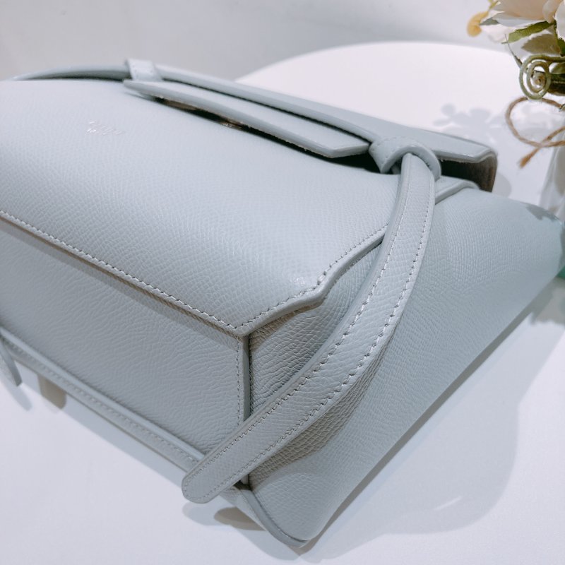 TW4482 Celine賽琳 鯰魚包 霧霾藍色 牛皮Belt Bag Nano Calfskin-7