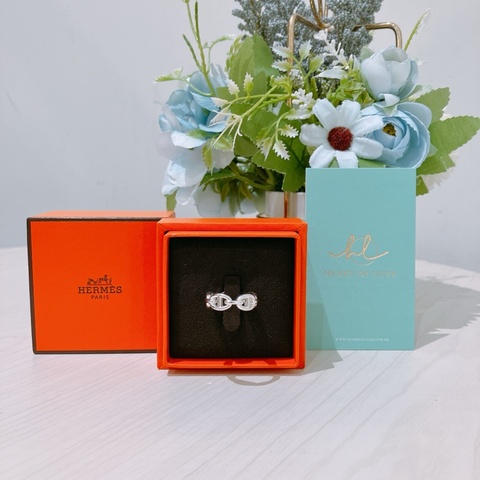 TK1825 HERMES 愛馬仕經典豬鼻純銀戒指CHAINE D'ANCRE ENCHAINEE RING SIZE 53 SLIVER 925