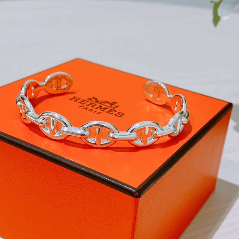 TK1826 HERMES 愛馬仕經典豬鼻中號手鐲CHAINE D'ANCRE ENCHAINEE BANGLE SH SLIVER 925-1