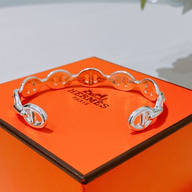 TK1826 HERMES 愛馬仕經典豬鼻中號手鐲CHAINE D'ANCRE ENCHAINEE BANGLE SH SLIVER 925-2