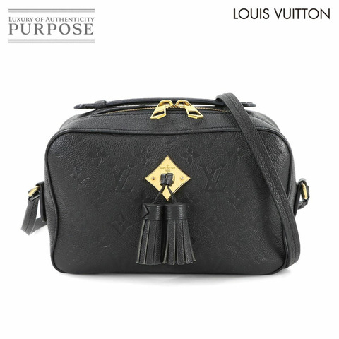 路易威登 Monogram Empreinte Saintonge 黑色和黑色皮革肩背包 (M44593)