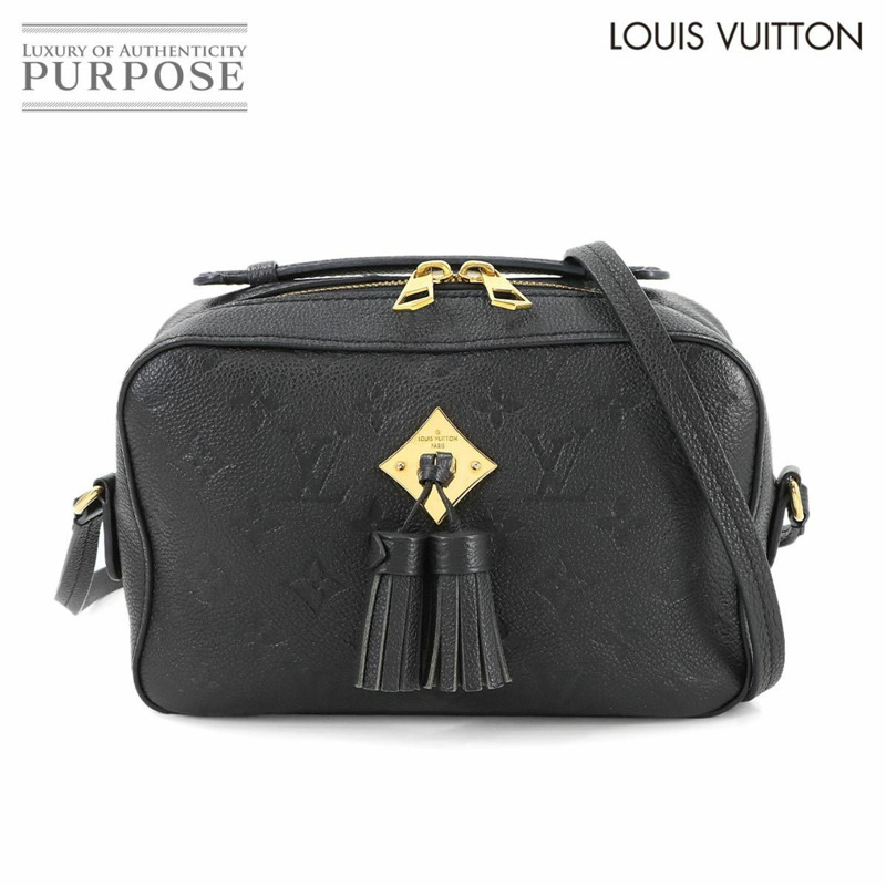 路易威登 Monogram Empreinte Saintonge 黑色和黑色皮革肩背包 (M44593)-0
