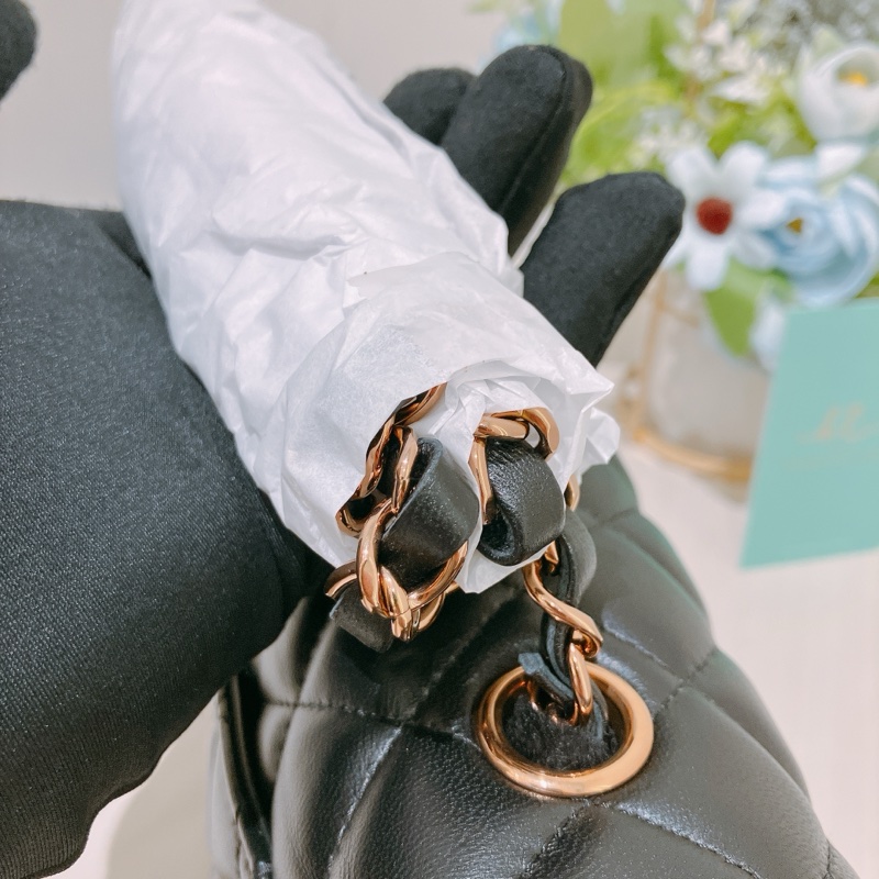 TK1827 CHANEL 香奈兒經典翻蓋式小號玫瑰金扣鍊帶包包CLASSIC FLAP 20CM CHAIN BAG LAMBSKIN-11