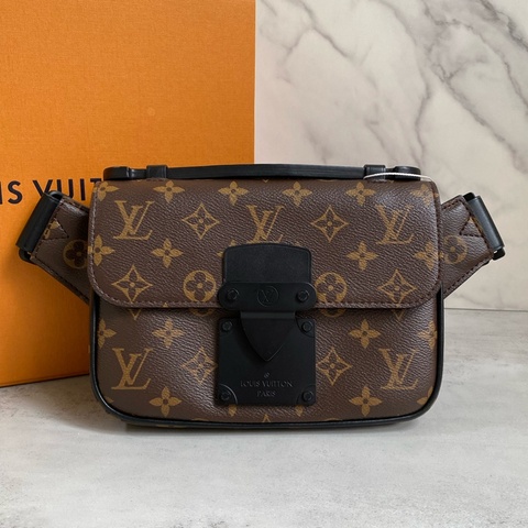 LV S LOCK 經典Monogram帆布腰包 ｜送禮自用｜老花經典｜狀況極佳