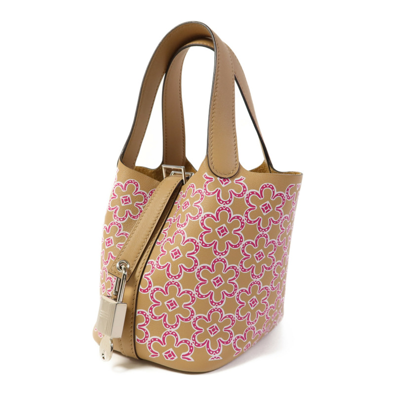 HERMES Swift皮革Picotin Lucky Daisy銀扣手挽袋Chai-2