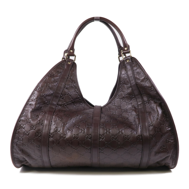GUCCI 牛皮皮革Shoulder Bag銀扣肩背袋-1
