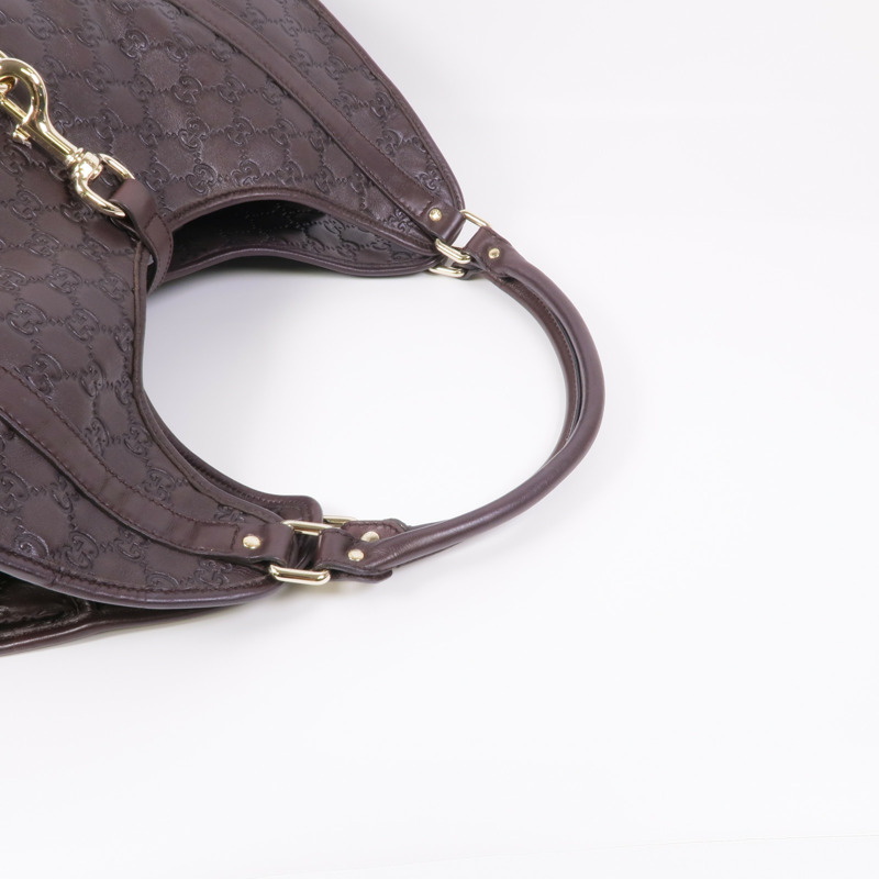 GUCCI 牛皮皮革Shoulder Bag銀扣肩背袋-4