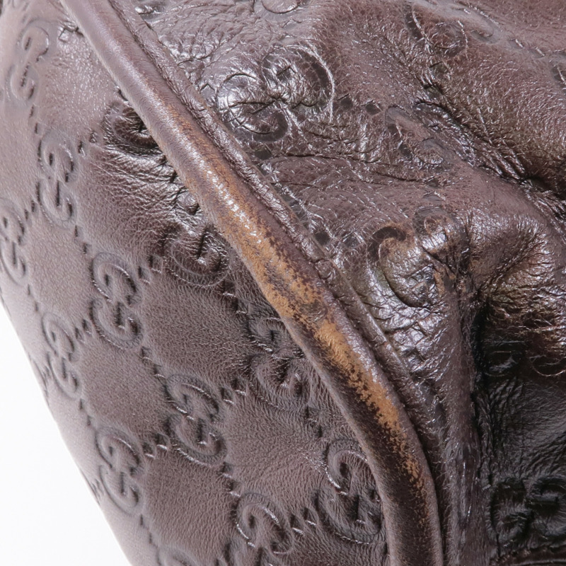GUCCI 牛皮皮革Shoulder Bag銀扣肩背袋-8
