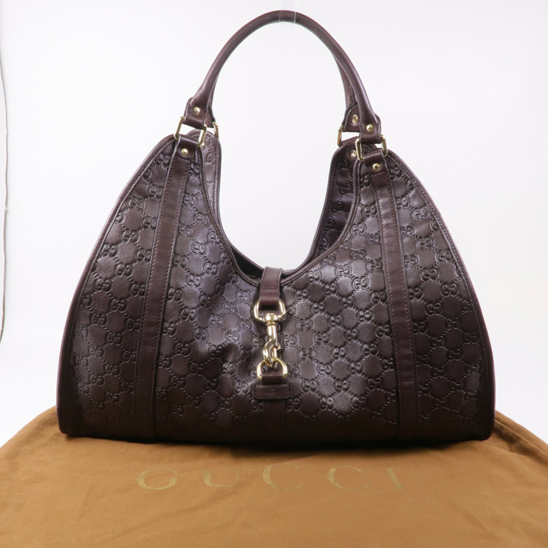 GUCCI 牛皮皮革Shoulder Bag銀扣肩背袋-20