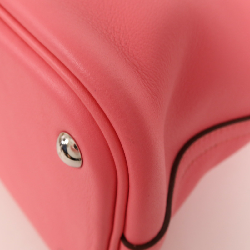 HERMES Swift皮革Bolide 27銀扣手挽肩背兩用袋Rose Azalee-7