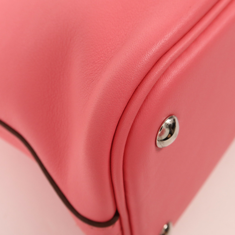 HERMES Swift皮革Bolide 27銀扣手挽肩背兩用袋Rose Azalee-8