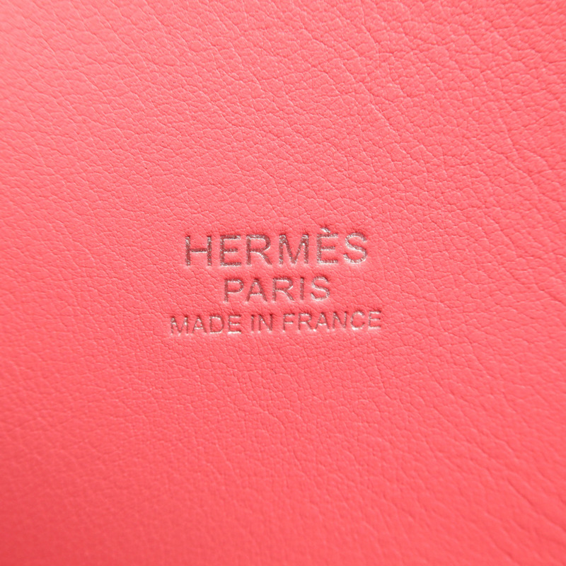 HERMES Swift皮革Bolide 27銀扣手挽肩背兩用袋Rose Azalee-11