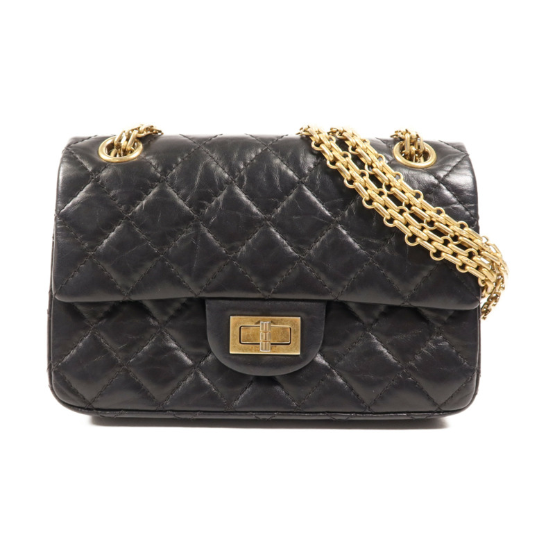 CHANEL 羊皮皮革2.55 Mini金扣鏈帶肩背袋-0