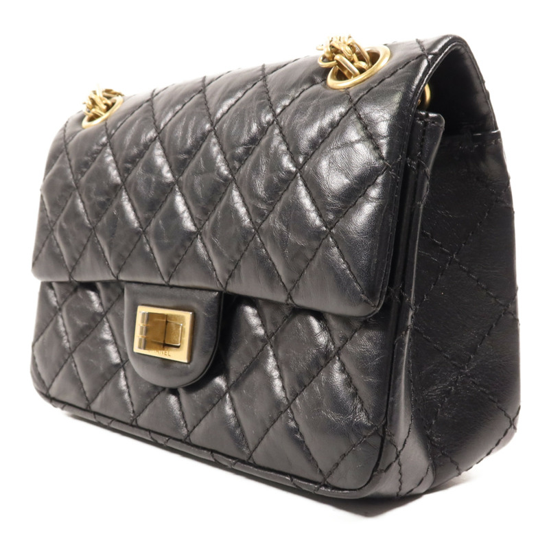 CHANEL 羊皮皮革2.55 Mini金扣鏈帶肩背袋-2