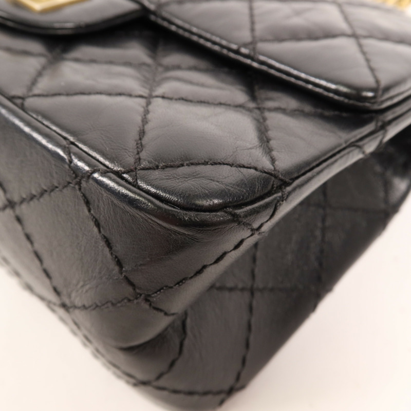 CHANEL 羊皮皮革2.55 Mini金扣鏈帶肩背袋-5