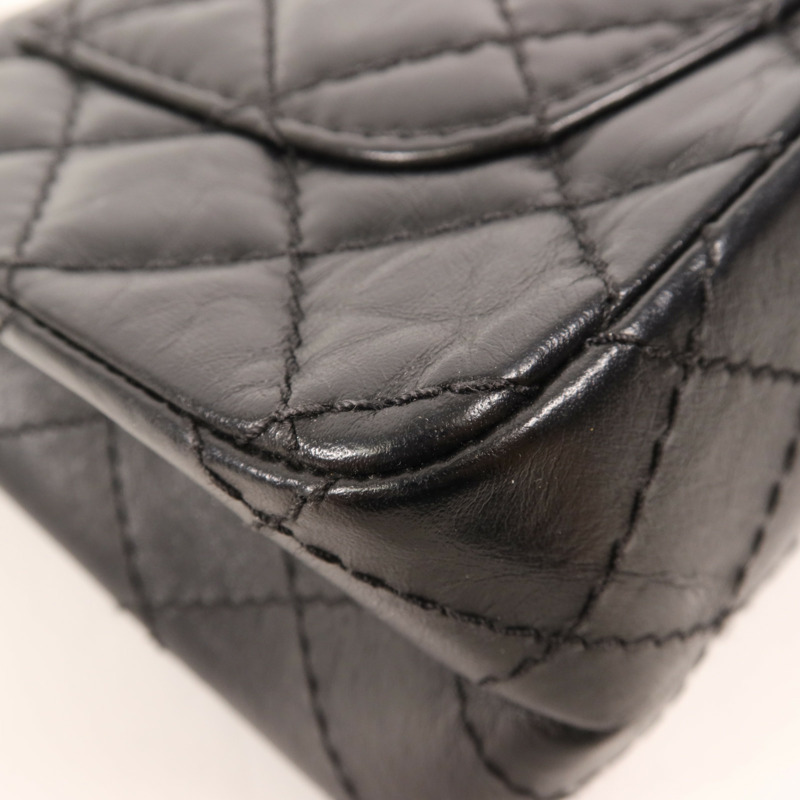CHANEL 羊皮皮革2.55 Mini金扣鏈帶肩背袋-8